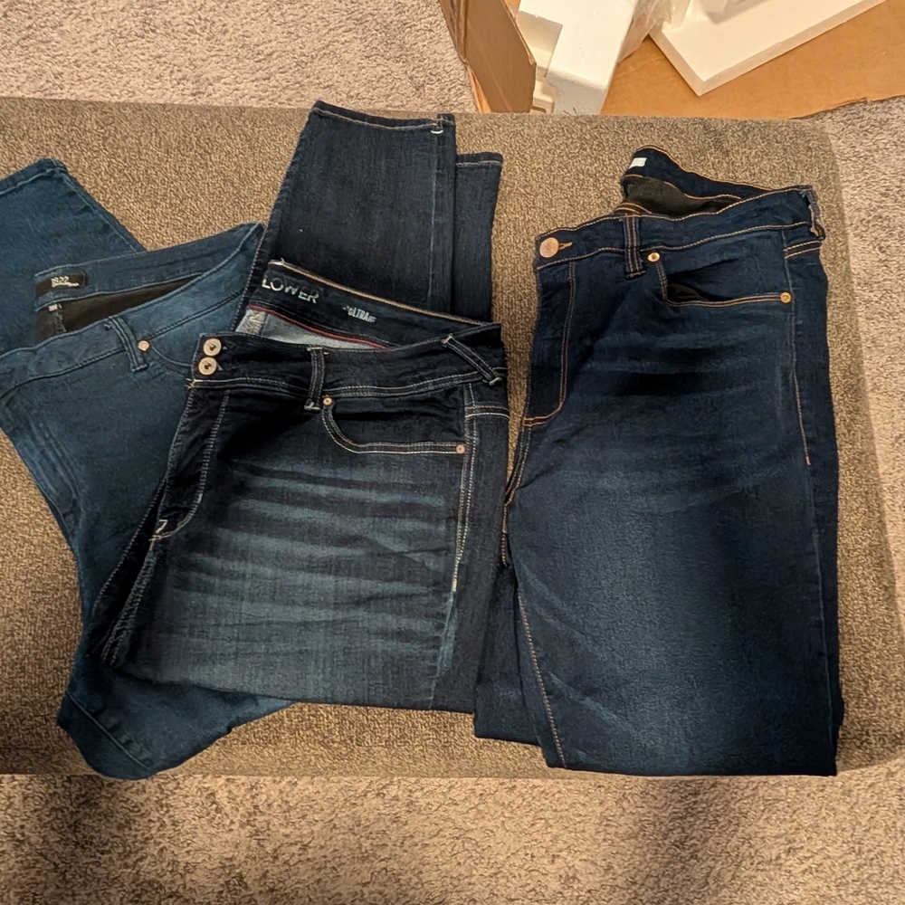 Dark Blue Women’s Jeans - Lot Of 3 Size 20
